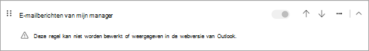 Deze regel kan niet worden bewerkt of weergegeven in webversie van Outlook