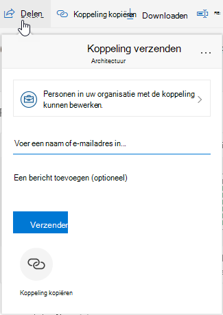 Optie Bestand delen weergeven
