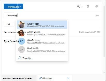 Uw contactpersonen verbergen in webschermafbeelding één
