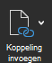 De schermafbeelding toont de optie Koppeling invoegen.