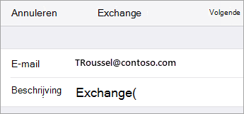 Aanmelden bij Exchange