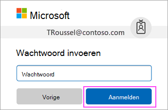 Voer het wachtwoord van uw werk- of schoolaccount van Office 365 in.