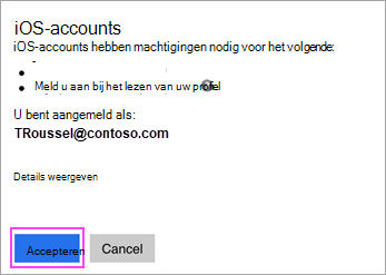 Tik op Toestaan als u wordt gevraagd om toestemming te geven.