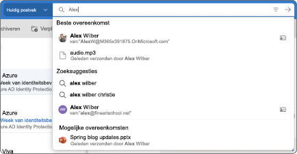 Zoekbalk voor Outlook Mac.