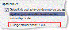 Instelling voor updatelimiet van RSS-feed