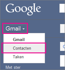 google gmail - klik op contactpersonen