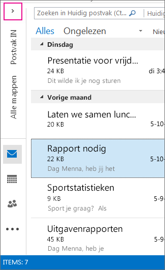 Weergaven als pictogrammen in geminimaliseerd mappenvenster
