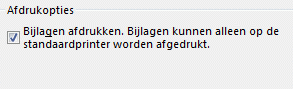 Afdrukopties voor bijlagen in het dialoogvenster Afdrukken