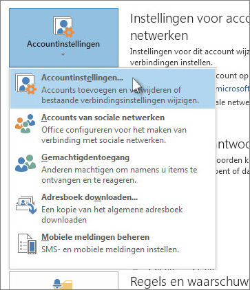 Klik op Bestandsaccountinstellingen >> Accountinstellingen