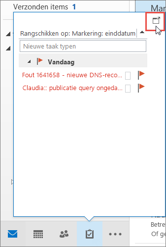 Taken bekijken met pictogram Dokken gemarkeerd