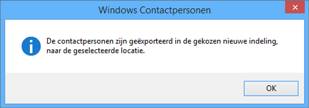 u ziet een laatste bericht dat uw contactpersonen zijn geëxporteerd naar een CSV-bestand.