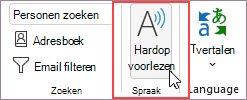 Hardop voorlezen selecteren