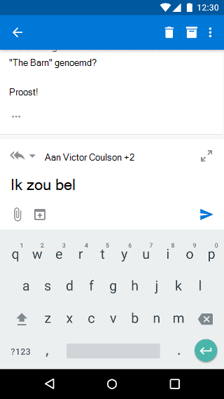 Een e-mailbericht opstellen in Outlook Mobile