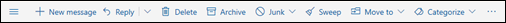 De werkbalk Bericht in Outlook.com