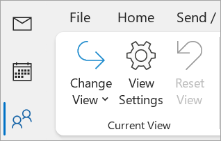 Schermopname van Weergave-instellingen op het klassieke Outlook-lint