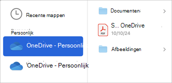 Selecteer het cloudopslagaccount om te zoeken naar bestanden die u wilt toevoegen aan uw e-mailbericht.