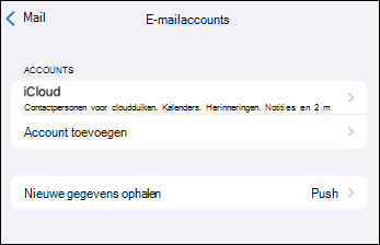 Outlook Mobile Mail-app account toevoegen in iOS