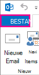 Het tabblad Bestand van Outlook