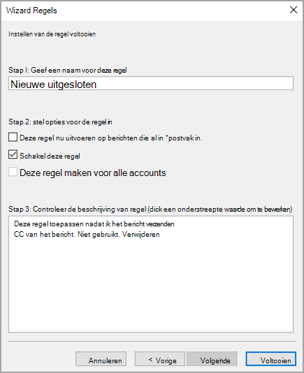 Geef de nieuwe regel een naam