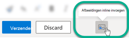 Selecteer onder de hoofdtekst van het bericht de knop Afbeeldingen online invoegen.