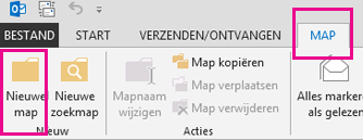 Klik op het tabblad Map op Nieuwe map.