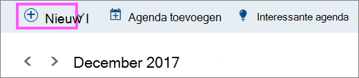 Een schermafbeelding van de knop Nieuw