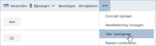 Schermafbeelding van de optie Weergeven vanuit