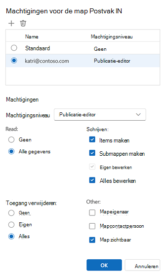 Machtigingen voor map