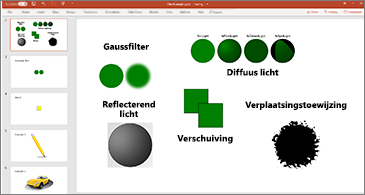 Dia met voorbeelden van SVG-filters