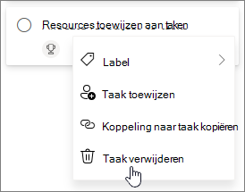 Een taak verwijderen in Planner