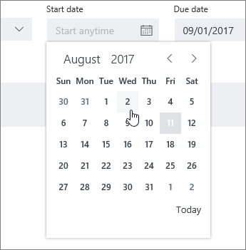 De datumvelden in taakdetails instellen
