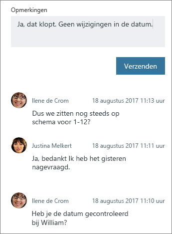 Een nieuwe opmerking toevoegen aan een taak