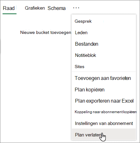 Het plan verlaten