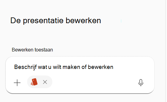 Schermopname van een geselecteerde merkenset in de Copilot-prompt.