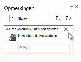 Een opmerking verwijderen