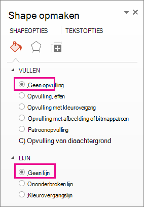 Het deelvenster Vorm opmaken