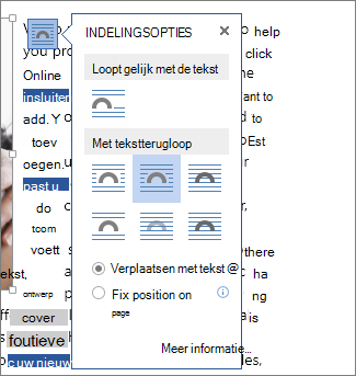Het vak Indelingsopties