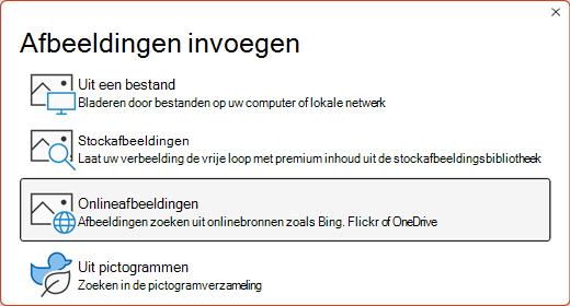 Het dialoogvenster Afbeeldingen invoegen.