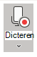 Rood dicteerpictogram dat aangeeft dat het actief is.