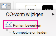 Knop Punten bewerken in het menu Vorm bewerken