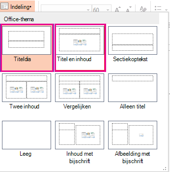Kies een thema in het menu Indeling.
