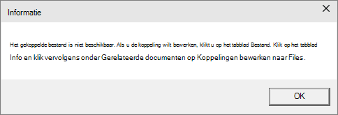 Toont het gekoppelde foutbestand in PowerPoint