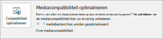 Schermopname van de knop Compatibiliteit optimaliseren in PowerPoint.