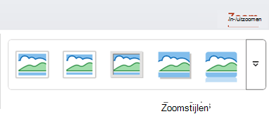 Het tabblad Zoomen op het lint in PowerPoint.