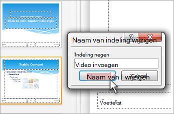De naam van een dia-indeling wijzigen