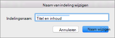 Indeling van wijzigen van naam van diamodel in PPT voor Mac