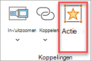 Waar kunt u een actie toevoegen die wordt geactiveerd wanneer u een hyperlink selecteert of aanwijst.