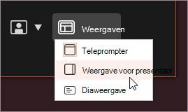 Menu weergeven