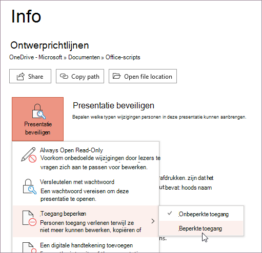 Beperkte toegang instellen