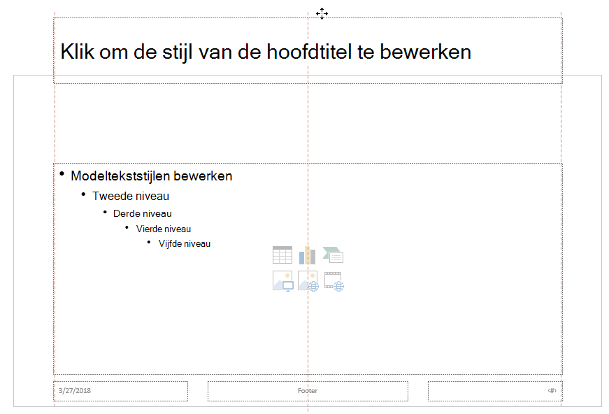 Sleep de tijdelijke aanduiding voor de titel omhoog en zet deze neer buiten de rand van de zichtbare dia